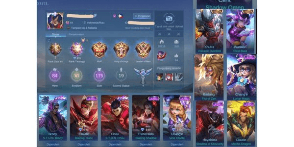 Gambar Product AKUN SULTAN SKIN DAN WR MANTAP