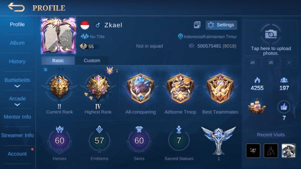 Gambar Product Akun Mobile Legend Mewah Kof Guin