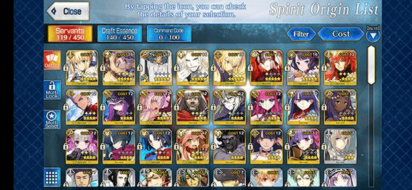 Gambar Product Akun FGO 7 SSR [NA]