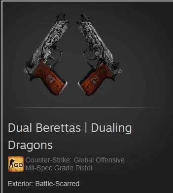 Dual Berettas | Dualing Dragons (Mil-Spec Grade Pistol)