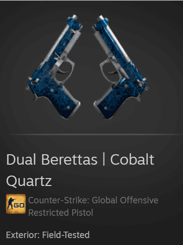 Gambar Product Dual Berettas | Cobalt Quartz (Restricted Pistol)