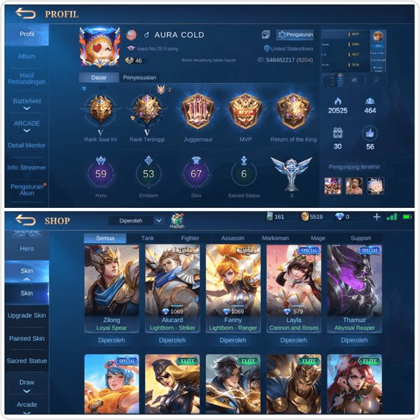 Gambar Product AKUN BERSKIN LIGHTBORN GG MURAH !!