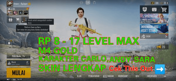 Gambar Product AKUN PUBG SULTAN | LEVEL 73 |