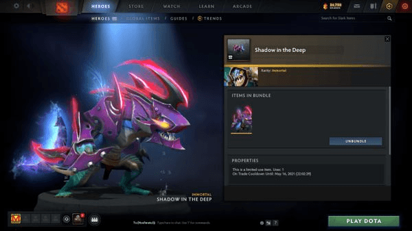 Gambar Product Shadow in the Deep (Stark Set Diretide 2020)