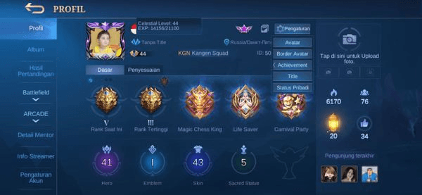 Gambar Product Akun Mobile Legends Smurf WR Mantap