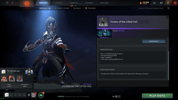 Gambar Product Visions of the Lifted Veil (Phantom Assasin Set)