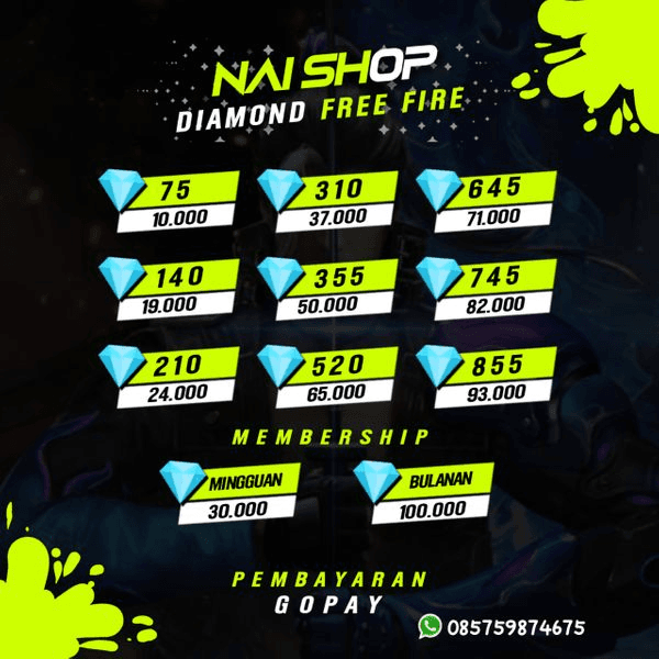 Gambar Product diamonds free fire murah