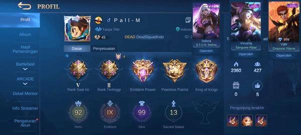 Gambar Product Akun Mobile Legend GG Murah ( Skin + Hero Banyak)