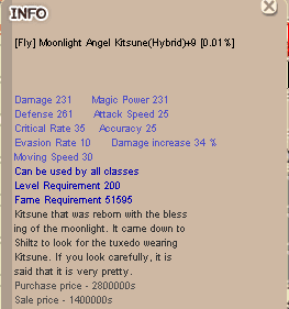 Ailes Kitsune Hybride+9 Ange Clair de Lune (FMAK)