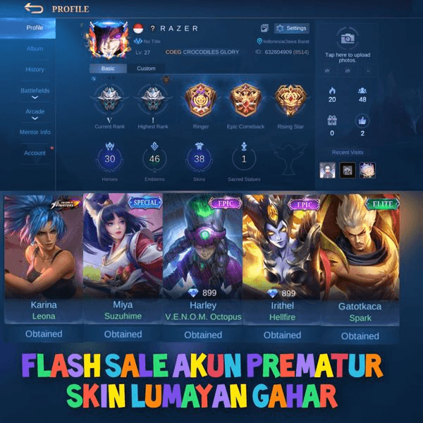 Gambar Product [7] FLASH SALE AKUN PREMATUR LUMAYAN GAHAR