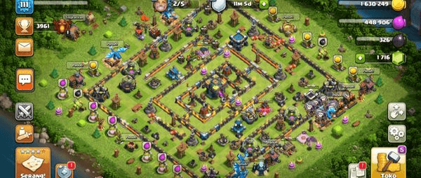 Gambar Product COC TH 14 HERO 30 36 16 10 BERLATAR, GEMS BANYAK 1.716 GEMS GANTI NAMA 1000 GEMS