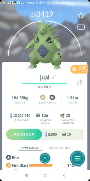 Gambar Product Tyranitar 3000cp+