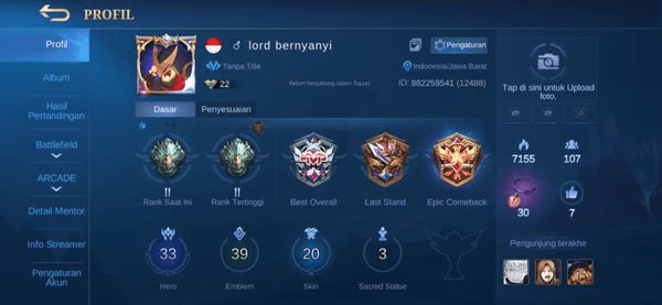 Gambar Product Epic Account Ready to Rank Mumer