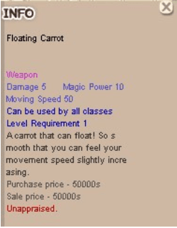 Floating Carrot +50 Movement Speed