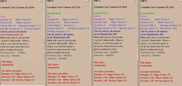 HTBS CSC XG+9777 Corrupted Soul Costume