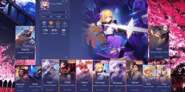 Gambar Product Akun Aov Prime {Hero 96, Skin 87} ex. Suprime Conqueror