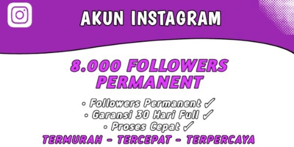 Gambar Product Akun 8000 Followers Permanen