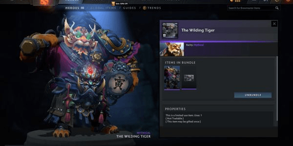 Gambar Product The Wilding Tiger (Diretide Collector Cache 2) (Brewmaster Set)