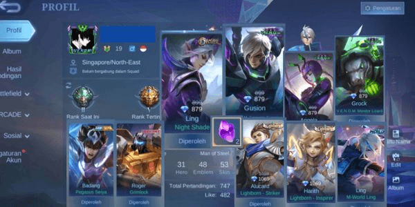 Gambar Product Akun Mobile Legends Murah Bersekin GG