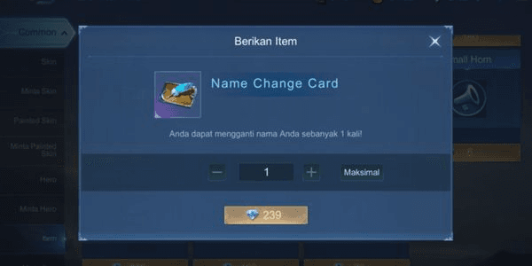 Gambar Product Name Change Card