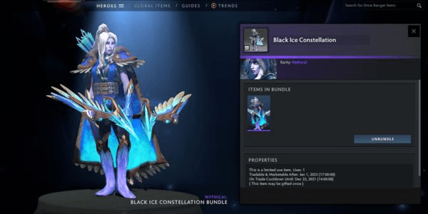 Gambar Product Black Ice Constellation (Drow Ranger Set Aghanim's 2021 Continuum Collection)