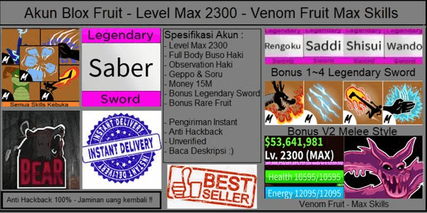 Blox Fruit] Lv.2300 - unverified