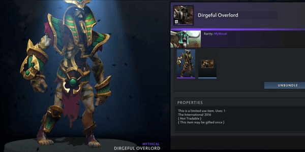 Gambar Product Dirgeful Overlord ( Collector Cache The International 2016 Set Undying )