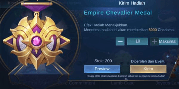 Gambar Product Empire Chevalier Medal Charisma