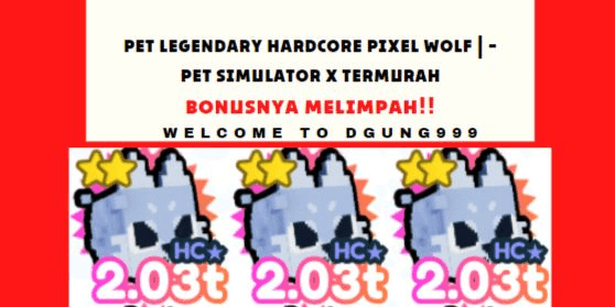 Gambar Product Pet Hardcore Legendary Pixel Wolf ~ Pet Simulator X TERMURAH