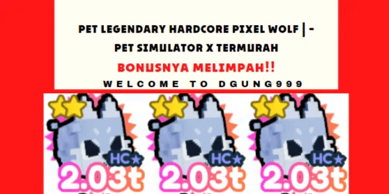 Pet Hardcore Legendary Pixel Wolf ~ CHEAPEST Pet Simulator