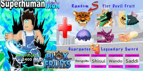 Gambar Product Akun Blox Fruit LEVEL MAX + Tier S Devil Fruit