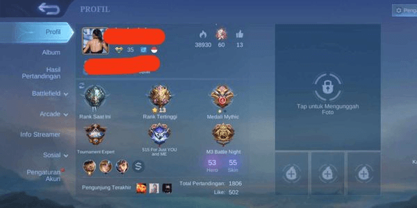 Gambar Product HERO ACCOUNTS HAVE MANY EMBLEMS, AWESOME SKIN