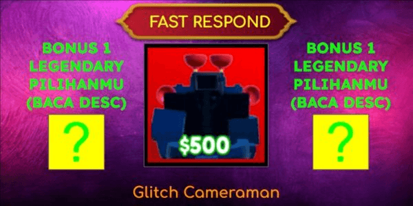 Gambar Product Glitch Cameraman (MYTHIC) | Toilet Tower Defense