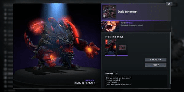 Gambar Product Dark Behemoth (Primal Beast Bundle Diretide 2022 Collector's Cache)