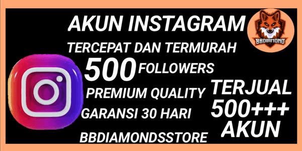 Gambar Product Account with 500 Followers