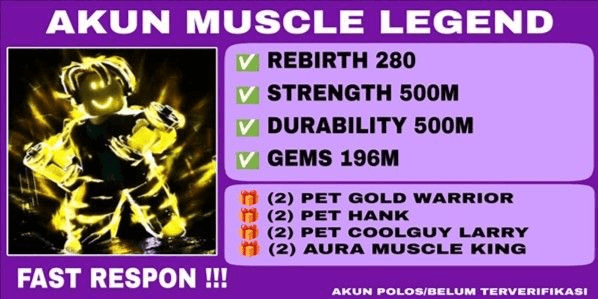 Gambar Product Akun Muscle Legend - 280 Rebirth