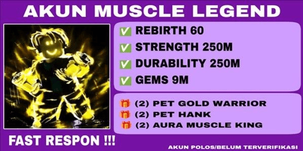 Gambar Product Akun Muscle Legend - 60 Rebirth
