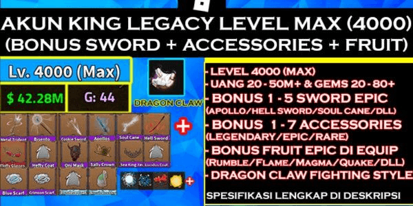 Beli Item MURAMASA SWORD  KING LEGACY Roblox Terlengkap dan