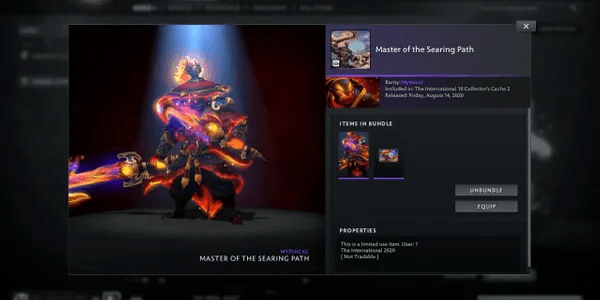Master of the Searing Path (Bundle Ember Spirit Collector's Cache TI 10)