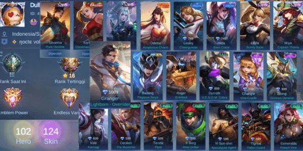 Gambar Product Akun Epic Emblem Allmax 102 | 124