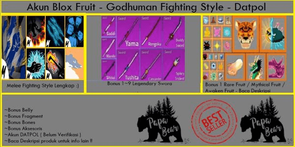 Blox Fruits] Level 2450, V4 FULL GEAR, Godhuman, CDK+SoulGuitar, Unverified