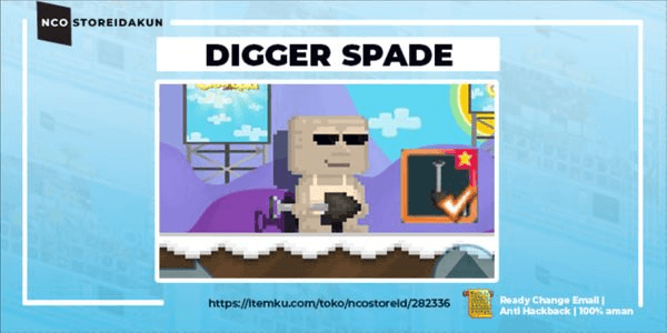 Gambar Product Digger Spade Akun Growtopia Ncostoreidakun