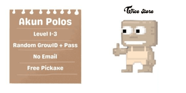 Gambar Product Akun Baru Polos ( Random GrowID + Pass ) No Email + Free Pickaxe