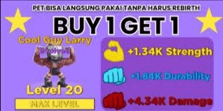 Gambar Product Evolved Cool Guy Larry LVL MAX - Muscle Legends