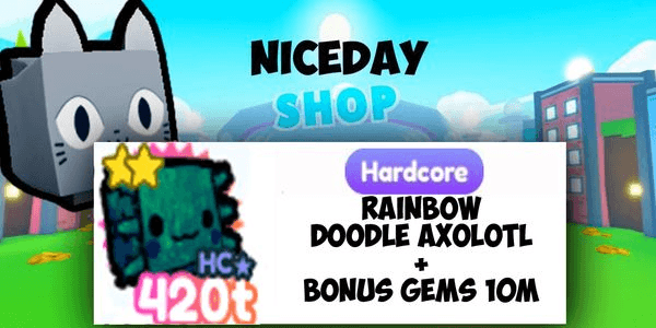 Gambar Product Hardcore Rainbow Doodle Axolotl