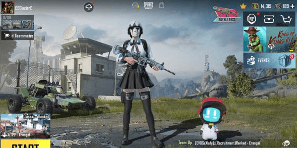 Gambar Product Akun PUBG | Set Baju 108 + Skin M4 Glacier & AKM Invander Murah |