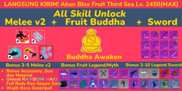Gambar Product Blox Fruit Buddha Account Level MAX - Not Verified