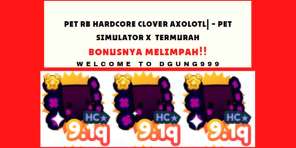 Gambar Product Pet Rainbow Hardcore Clover Axolotl - Cheapest Pet Simulator