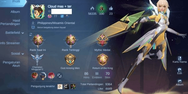 Gambar Product Akun Mobile Legends , Skin Beatrix Prime