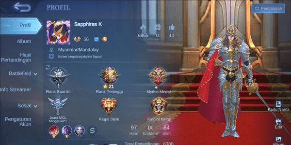 Gambar Product Akun ML Skin Epic Lancelot Rafaela